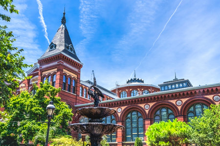 Arts and Industries Building Garden Fountain Smithsonian Museum Institution Washington DC. Second...