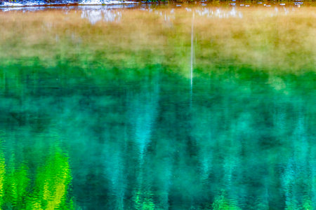 Mist Cloud Trees Snow Reflection Abstract Gold Lake Gold Creek Pond Surface Snoqualme Pass Wenatchee...