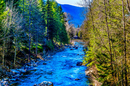 South Fork Snoqualme River Snoqualme Valley Trail North Bend Washingtonの写真素材
