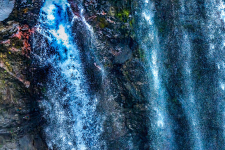 Snoqualmie Falls Washington State Pacific Northwest Gushing Waterfall Creates Intricate Patterns
