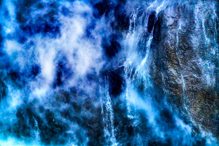 Snoqualme Falls Brown Walls Abstract Washington State Pacific Northwest Gushing Waterfall Creates...
