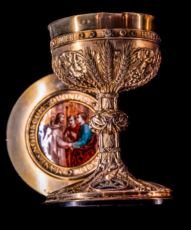 Silver Chalice Goblet Notre Dame Cathedral Paris France.  From the late 1800s, Chalice is used to...