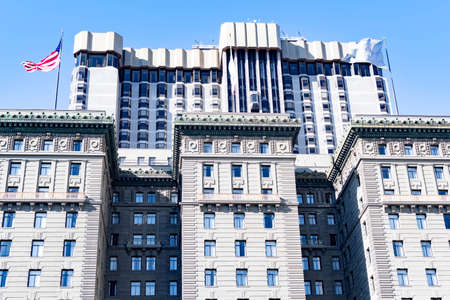 Westin St Francis Hotel Building at Union Square, San Francisco, California, USA, March 31, 2020