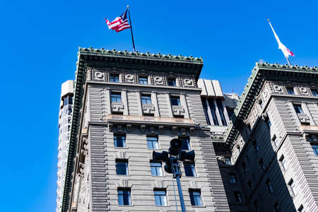 Westin St Francis Hotel Building at Union Square, San Francisco, California, USA, March 31, 2020のeditorial素材