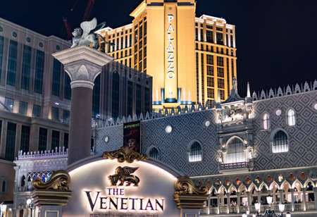 Venetian Hotel Las Vegas Strip, Las Vegas Nevada USA, March 30, 2020のeditorial素材