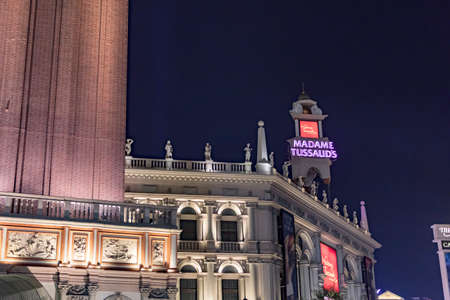 Venetian Hotel and Madame Tussauds at Las Vegas Strip, Las Vegas Nevada USA, March 30, 2020