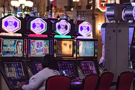 Slot Machines from the Casinos in Las Vegas, Las Vegas Nevada USA, March 30, 2020のeditorial素材