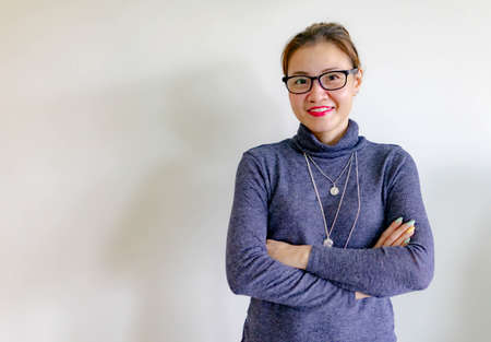 Headshot of pretty asian woman professional possibly accountant architect businesswoman lawyer attorneyの写真素材