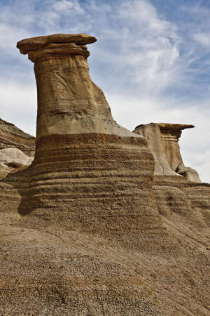 Hoodoos near Drumheller - Alberta - Canadaの写真素材