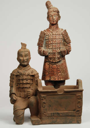 2 Oriental terra cotta statuesのeditorial素材
