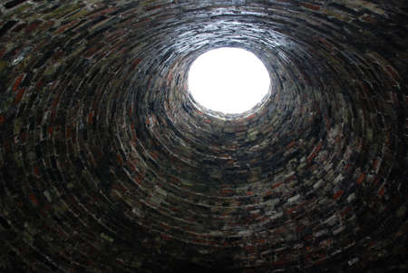 Brick chimney from insideの写真素材