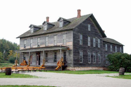 Old wooden hotelの写真素材