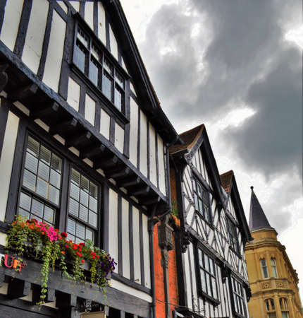 Half Timbered Architecture and Buildings, Homes in Stratford-upon-Avon, Englandのeditorial素材