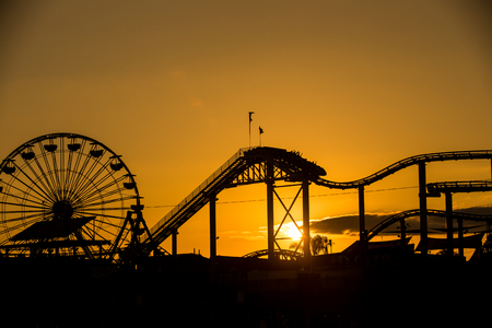Santa Monica at sunsetの写真素材