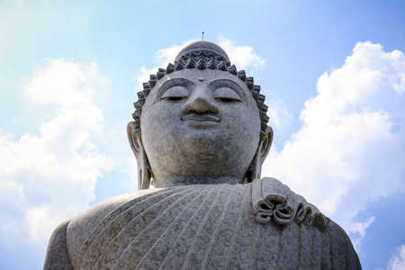 a big buddha statue at Phuket island, Thailandの写真素材