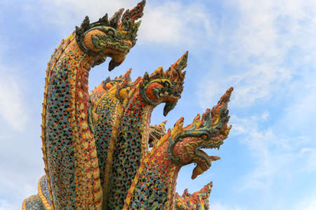Beautiful serpents showing as the guard of a templeの写真素材
