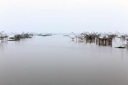 fishing by square dip net in Patthalung,south of Thailandの写真素材