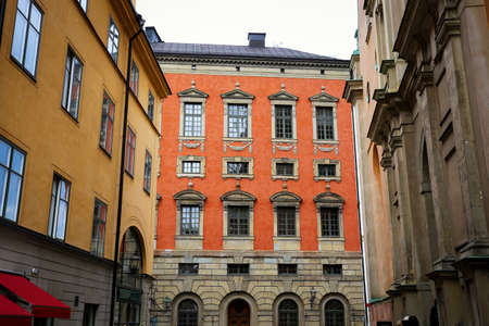 gamla stan is the old town of stockholm, sweden. gamla stan consists primarily of the island stadsholmenの写真素材