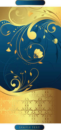 blue floralのイラスト素材