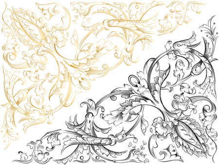 flroal design elementのイラスト素材