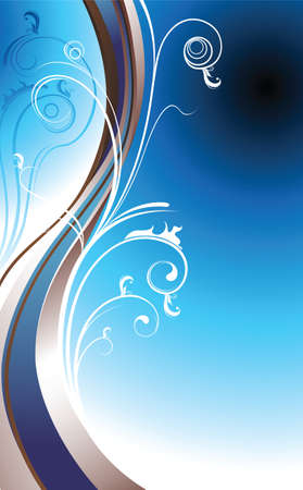 Blue Floralのイラスト素材