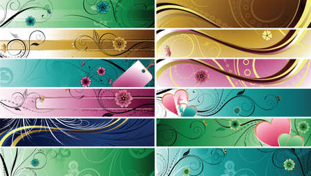 Floral Bannersのイラスト素材