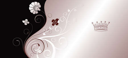 Floral Design Background with Crownのイラスト素材