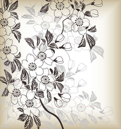 japanese floral patternのイラスト素材