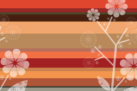 floral with stripes background のイラスト素材