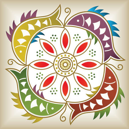 lucky fish patternのイラスト素材