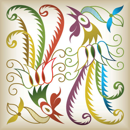 chinese style bird のイラスト素材