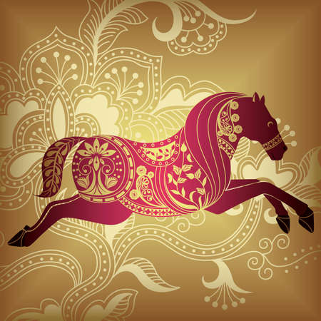Floral Abstract Horse 1のイラスト素材