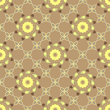 Retro Floral Pattern SEAMLESSのイラスト素材