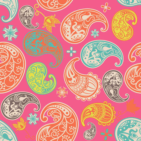 Pink Paisley Pattern SEAMLESSのイラスト素材