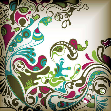 Abstract Curve Floral Background 1のイラスト素材