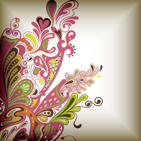 Abstract Curve Floral Background 2のイラスト素材
