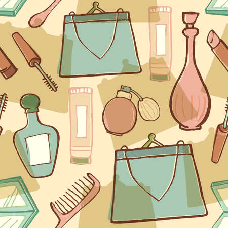 Cosmetic and woman accessoriesのイラスト素材