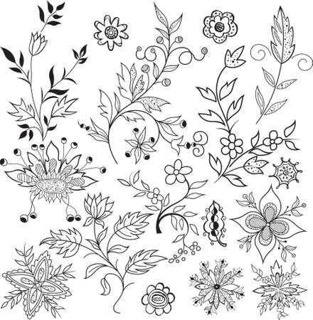 Abstract Floral Design Elements 5のイラスト素材