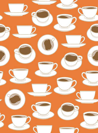 Seamless Coffee Patternのイラスト素材