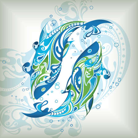 12 Constellations ------- Piscesのイラスト素材