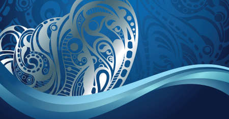 Abstract Blue Curveのイラスト素材