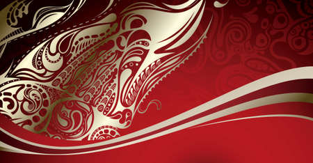 Abstract Floral Curve Backgroundのイラスト素材