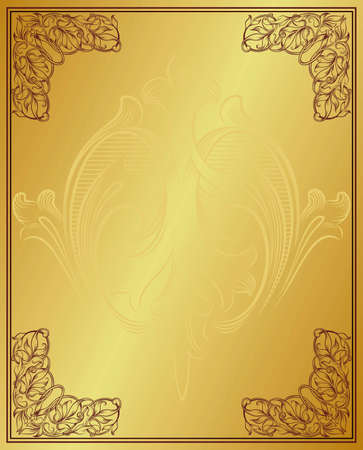Classic Gold Floral Frame Backgroundのイラスト素材