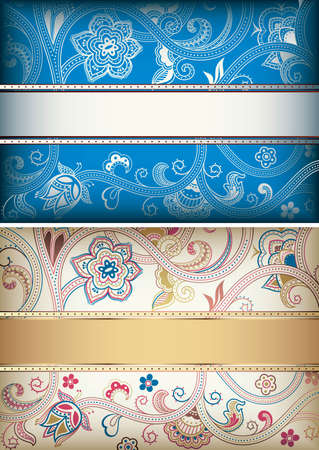 Abstract Floral Background Setのイラスト素材