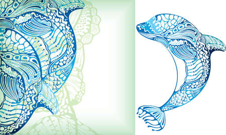 Abstract Fish Dolphinのイラスト素材