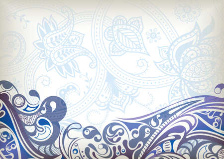 Abstract Blue Floral Backgroundのイラスト素材