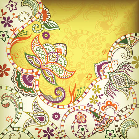 Abstract Floral Scrollのイラスト素材