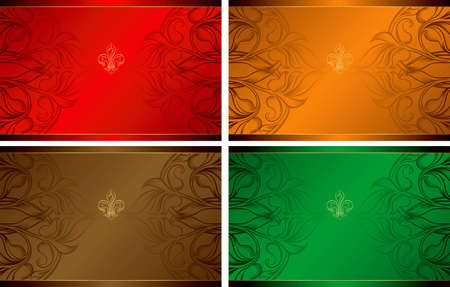 Vintage Floral Background Setのイラスト素材