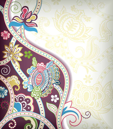 Abstract Floral Scrollのイラスト素材