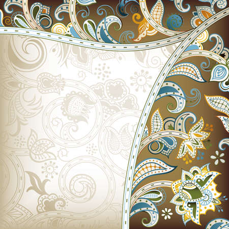 Asia Floral Curveのイラスト素材